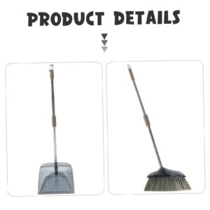 HOMOCONO 1 Set Broom Dustpan Long Handle Broom Dust Sweeper Stainless Steel Pet Hair The Pet Housekeeping Broom