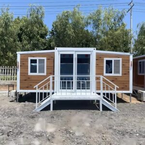 Folding Modular Container Home–2 Bedrooms with Kitchen, Ideal for Temporary Office Spaces and Recreational Living in Various Environments