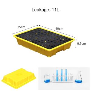 Rygcrud Small Drum Spill Platform, 50 Kg Load Capacity Containment Tray, Industrial Modular Spill Containment Pallet for Garage Basement Labs Desk(11 L/49X35X9.5 CM)