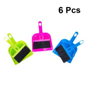 Healeved 6 Sets Mini Cleaner Cleaning Supplies Kit Desktop Broom Mini Brush Dust Pan Dust Remover Tool Keyboard Brush Kit Desktop Cleaning Supplies Computer Keyboards Mini Broom