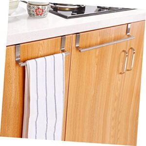 DRESSOOS Kitchenwares Hanging Shelf Easy Installation Towel Rack Kitchen Utensil Hanger Cleaning Cloth Hanger Kitchen Towel Bar Kitchen Utensils Towel Bar Traceless Towel Shelf Silver