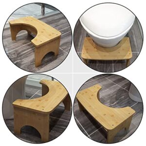 BESTonZON 1pc Toilet Stool Toilet Seat Stool Step Stools Kid Potty Stools for Home Toilet Seat Step Stool Foot Support Tool Bathroom Chair Portable Toilet Wooden Footstool Khaki