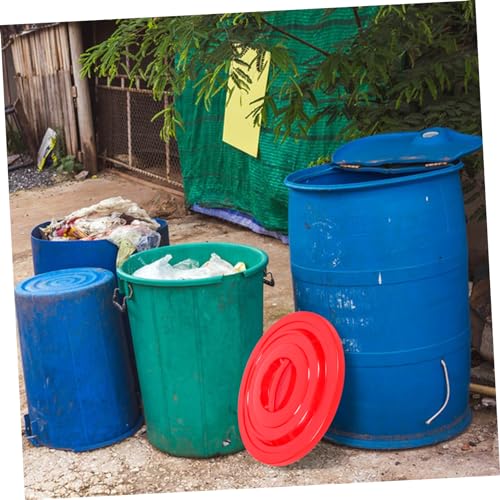 SOESFOUFU Trash Can Trash Can Cover Outdoor Trash Cans Portable Large Trash Cans Trash Can Lids Litter Boxes Bins Large Waste Bin Lid Plastic Garbage Can Lid Red