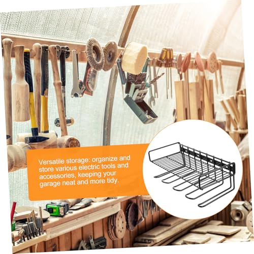 Zerodeko Tool Storage Box Storage Shelf for House Hand Tool Holder Electric Drill Holder Tools Organizer Power Tools Storage Storage Rack Peg Board Organizer for Tool Iron Black