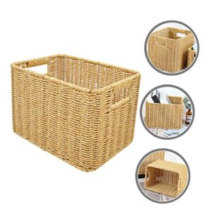 SOESFOUFU Fruit Baskets for Storage Basket for Table Woven Basket for Blankets Home Organizer Khaki Pp