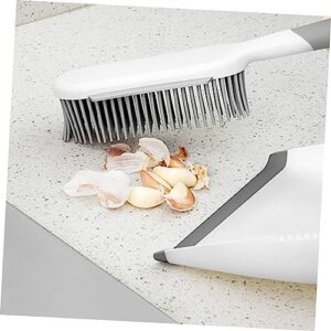 Healeved 2 Pcs Set Household Multifunctional Cleaning Brush Multi-use Cleaning Mini Broom Dust Pan and Brush Tiny Broom Dustpan Mini Dust Pan Broom Dustpan Cleaner Desktop Broom White