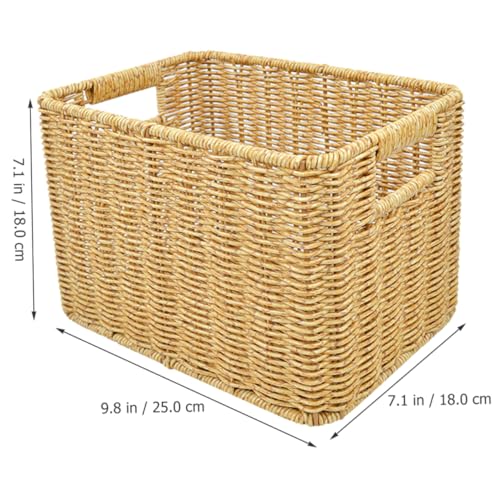 SOESFOUFU Fruit Baskets for Storage Basket for Table Woven Basket for Blankets Home Organizer Khaki Pp