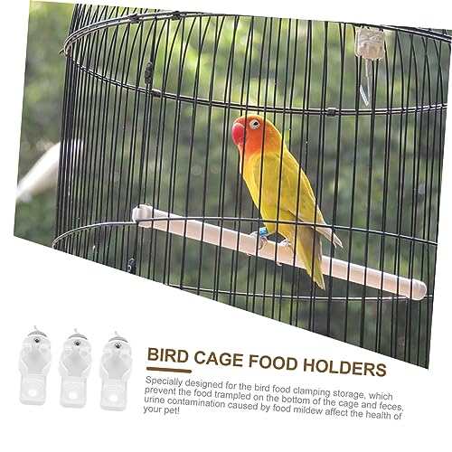 BESPORTBLE 3pcs Parrot Fruit Shelf Bird Cage Supplies Bird Cage Fruit Clips Bird Vegetable Holder Bird Vegetable Fruit Bird Food Fruits Basket Pet Parrot Vegetable Fixing Clips White Plastic