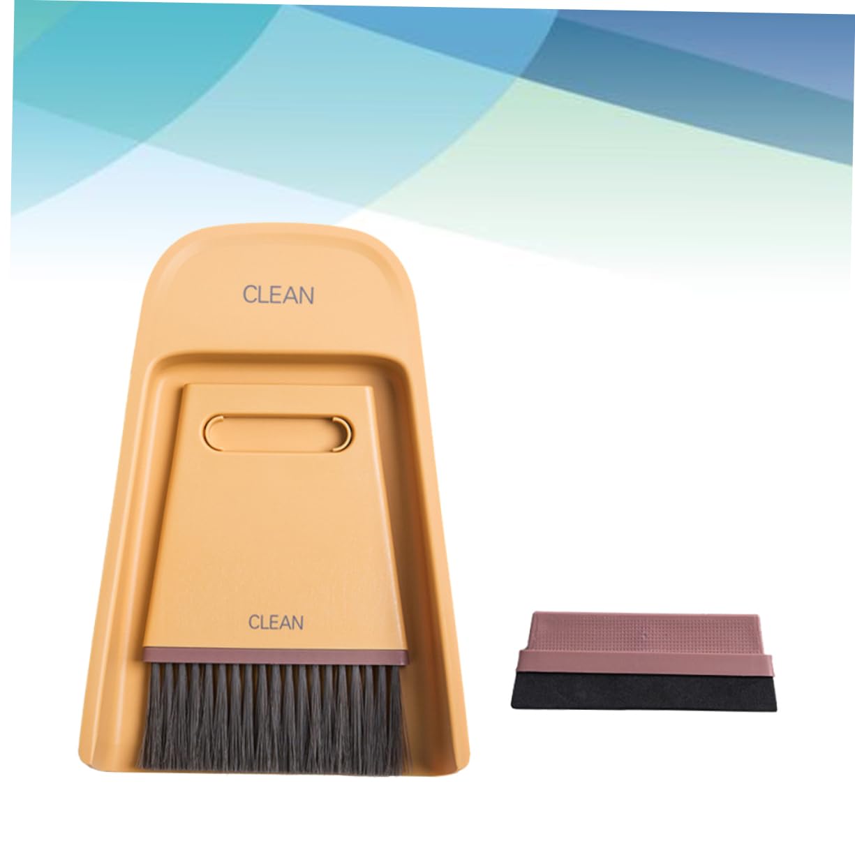 Healeved 1 Set Cage Cleaner Desktop Cleaner Dustpan Mini Hand Whisk Broom Soft Bristle Broom Mini Broom Cleaning Brushes Keyboard Cleaner Brush Desk Cleaning Dustpan Cleaning Tools Yellow