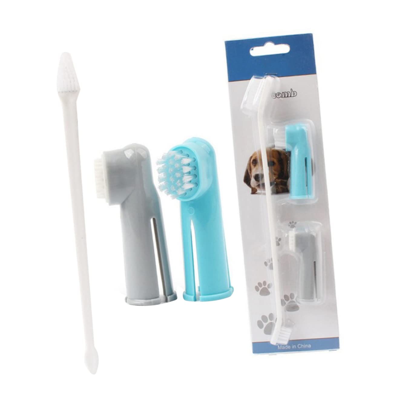 MERRYHAPY 4 Set Toothbrush for Dog Toothbrush for Tooth Brush Dog Toothbrush and Toothpaste Dog Tooth Brush Pet Dual Headed Toothbrushes Dog Finger Brush Pet Toothbrush Pet Finger Brush