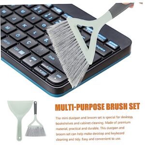 HAWILLOSCH 1 Set Broom Dustpan Desktop Cleaning Broom Mini Cleaning Broom Mini Broom Keyboard Cleaning Brush Household Cleaning Supplies Desktop Cleaning Supplies Mini Dustpan Green Plastic