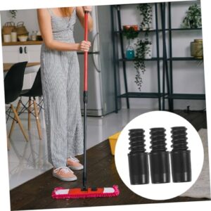 Yardenfun 12 Pcs Mop Head Pole Adapter for Broom Tips for Handle Extension Pole Adapter Tip for Telescopic Pole Connector Handle Tips for Broom Poles Threaded Tip Repair Kit Plastic Black