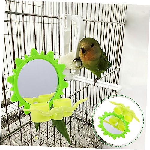 BESPORTBLE Parrot Food Box Food Toy Hanging Food Container Pet Birds Supplies Bird Mirror for Cage Hanging Parrots Feeder Pet Food Containers Birds Feeder Brain Toy Pet Toys Green Plastic