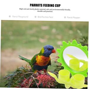 BESPORTBLE Parrot Food Box Food Toy Hanging Food Container Pet Birds Supplies Bird Mirror for Cage Hanging Parrots Feeder Pet Food Containers Birds Feeder Brain Toy Pet Toys Green Plastic