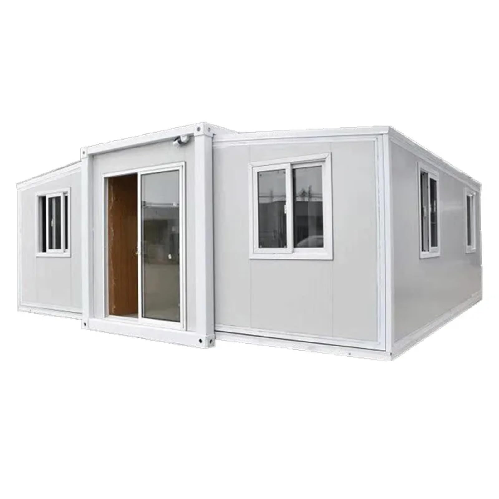 40FT Tiny House to Live in,Portable Prefab House with 3 Bedroom 1 Full Equipped Bathroom and Kitchen,Foldable Mobile Home with Steel Frame,Prefabricated Expandable Container House for Living