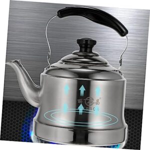 GREENADSCAPE 1pc Stainless Steel Kettle Teakettle Steel Tea Kettle Portable Espresso Coffee Machine Japanese Teapot Whistling Teapot Small Stove Practical Kettle Filter Silver