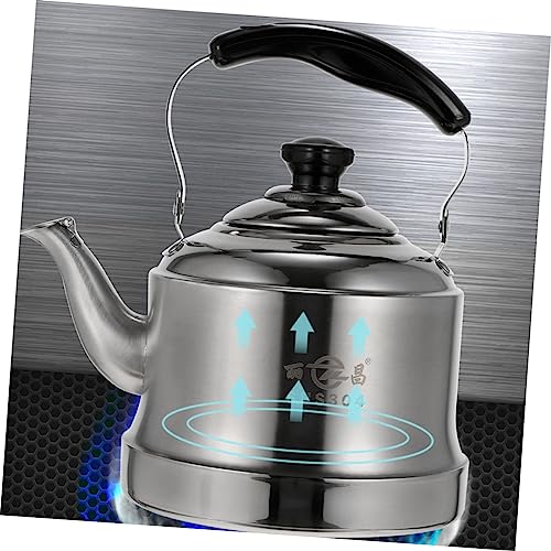 GREENADSCAPE 1pc Stainless Steel Kettle Teakettle Steel Tea Kettle Portable Espresso Coffee Machine Japanese Teapot Whistling Teapot Small Stove Practical Kettle Filter Silver