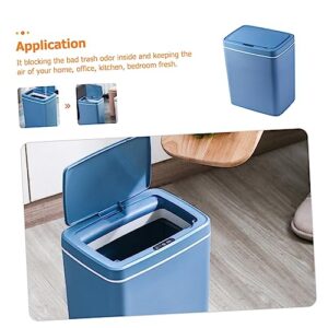 HOMOCONO Smart Trash Can Electronic Sensor Waste Bin Bins with Lids Kitchen Trash Can Automatic Garbage Bin Trash Can Dispenser Containers with Lids Motion Sensor Trash Can Plastic Blue