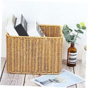 SOESFOUFU Fruit Baskets for Storage Basket for Table Woven Basket for Blankets Home Organizer Khaki Pp