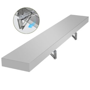 PrecisionAuto Concession Shelf 71" L x 11" W - 304 Stainless Steel Folding Serving Shelf, Wall Mount Shelving, Ideal for Food Truck, Grill Area, BBQ Table, Restaurant