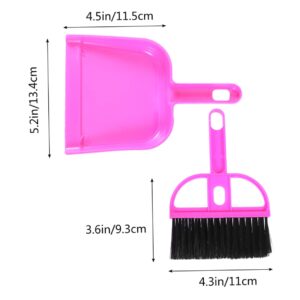 COOLHIYA Household Supplies Sofa Brooms Mini Hand Broom Duster Cleaning Tools Portable Cleaning Brush and Dustpan Small Table Broom Dust Pan Cleaning Utensils Computer Broom Mini Brush Rosy