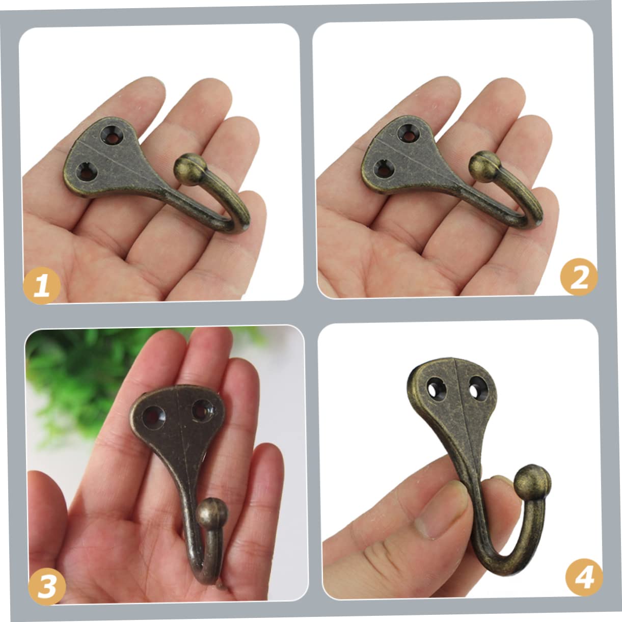 PRETYZOOM 1set Wall-Mounted Coat Hook Heavy Duty Hooks for Hanging Bedroom Wall Hook Multi Hanger Wall Hook Rack Towel Hook for Wall Heavy Duty Clothes Hanger Wall Mounted Hooks Zinc 4pcs