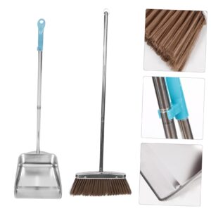 CONGARTENO 1 Set Stainless Steel Trash Shovel Litter Shovel Cleaning Dustpan Dog Waste Trash Can Lobby Dustpan Longs Handle Dustpan Broom and Pan Brooms Household Cleaning Supplies Silver