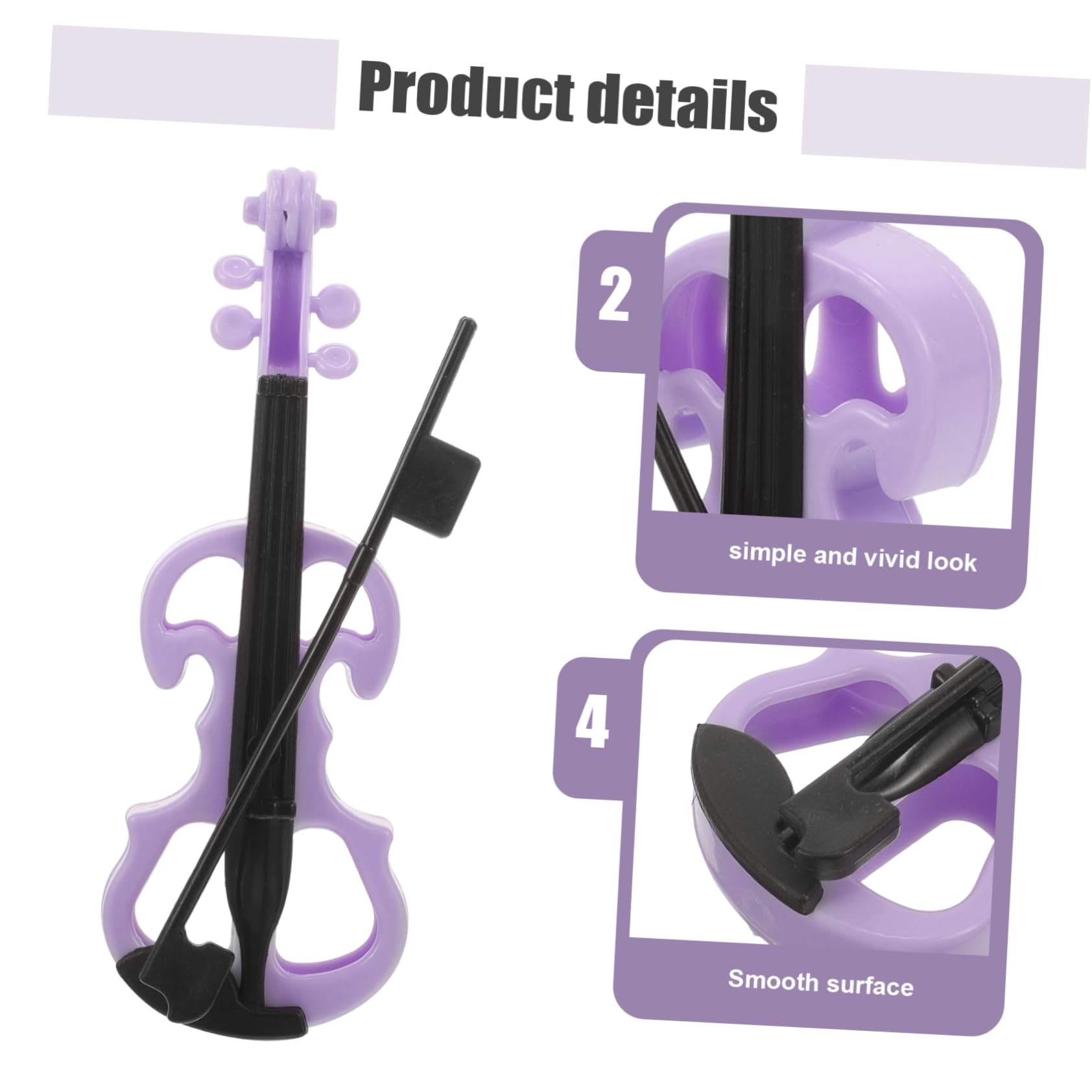 BESPORTBLE 10pcs Violin Ornaments Toy Musical Instrument Model Small House Violin Plastic Violin Model Decorative Violin Model Mini House Violin Mini Violin Adornment Violin Craft Purple Abs