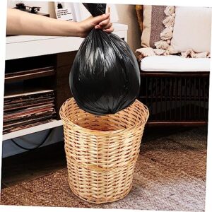 Levemolo 1pc Rattan Trash Can Multi-Purpose Wicker Basket Rattan Garbage Bin Wicker Storage Rustic Trash Can Kitchen Trash Bin Outside Trash Can with Lid Garbage Can with Lid Coffee