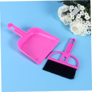 COOLHIYA Household Supplies Sofa Brooms Mini Hand Broom Duster Cleaning Tools Portable Cleaning Brush and Dustpan Small Table Broom Dust Pan Cleaning Utensils Computer Broom Mini Brush Rosy