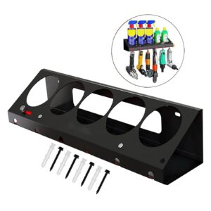 Generic Spray Bottle Organizer Wall Mounted Pneumatic Tools Holder Garage Organiser Sturdy Black Easy Installation Tools Storage Rack