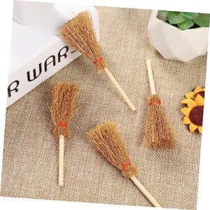 WHAMVOX 120 Pcs Mini Red Rope Broom 24pcs (Large Broom) Wizard Decor Small Decoration Mini Straw Brooms Broom Decoration Brooms for Sweeping Indoor Home Decor Broom Pendant Pine Wood Brown