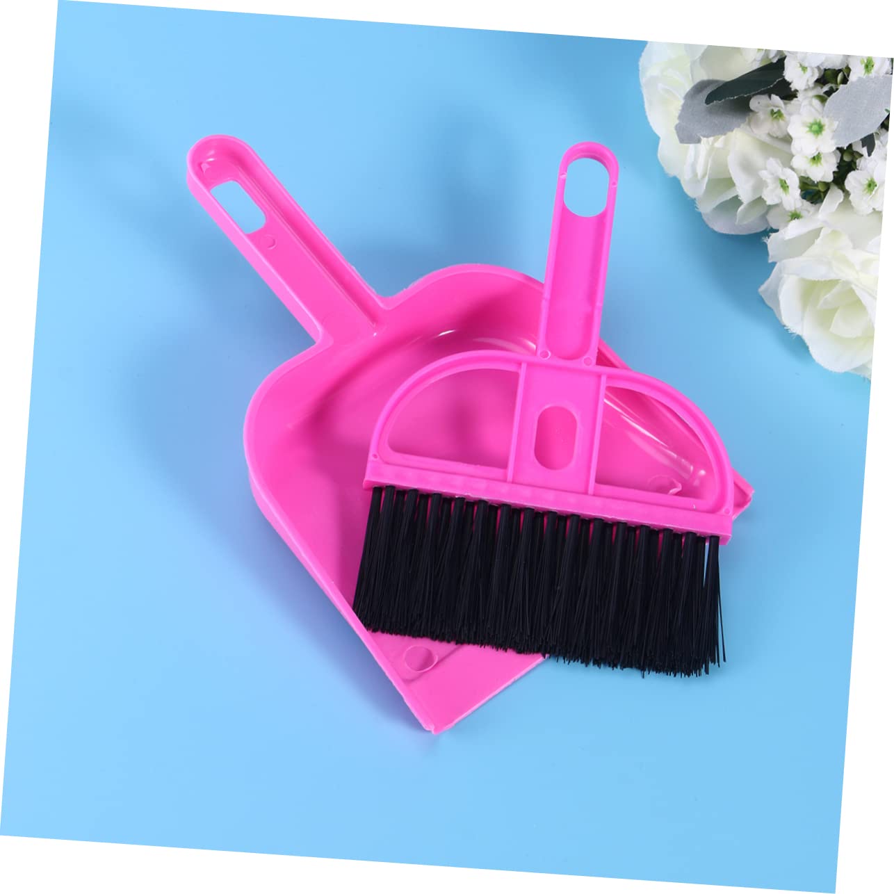 COOLHIYA Household Supplies Sofa Brooms Mini Hand Broom Duster Cleaning Tools Portable Cleaning Brush and Dustpan Small Table Broom Dust Pan Cleaning Utensils Computer Broom Mini Brush Rosy