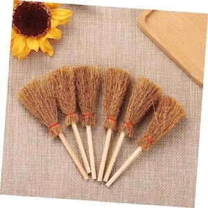 WHAMVOX 120 Pcs Mini Red Rope Broom 24pcs (Large Broom) Wizard Decor Small Decoration Mini Straw Brooms Broom Decoration Brooms for Sweeping Indoor Home Decor Broom Pendant Pine Wood Brown