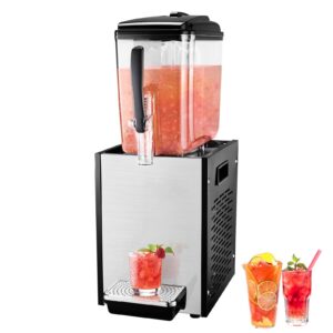 vevor commercial beverage dispenser, 12 l / 12.7 qt juice dispenser, 246w 304 stainless steel food grade ice tea drink machine with 45°f-54°f cooling temperature, for cold drink restaurant bar party