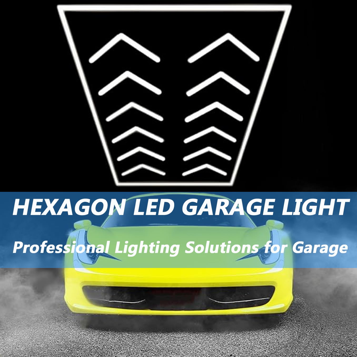 lylunnamsp Hexagon Garage LED Light 94.8"×188.2", Honeycomb Garage Lights, 430W 61000LM 6500K White Super Bright, Hexagon Ceiling Light, Suitable for Garages Gyms Basements,White