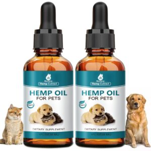 2 packs -pet hemp oil for dogs and cats - anxiety, stress pain holistic inflammation relief - for joint hip Аrthritis, calming oil drop - organic pets treats