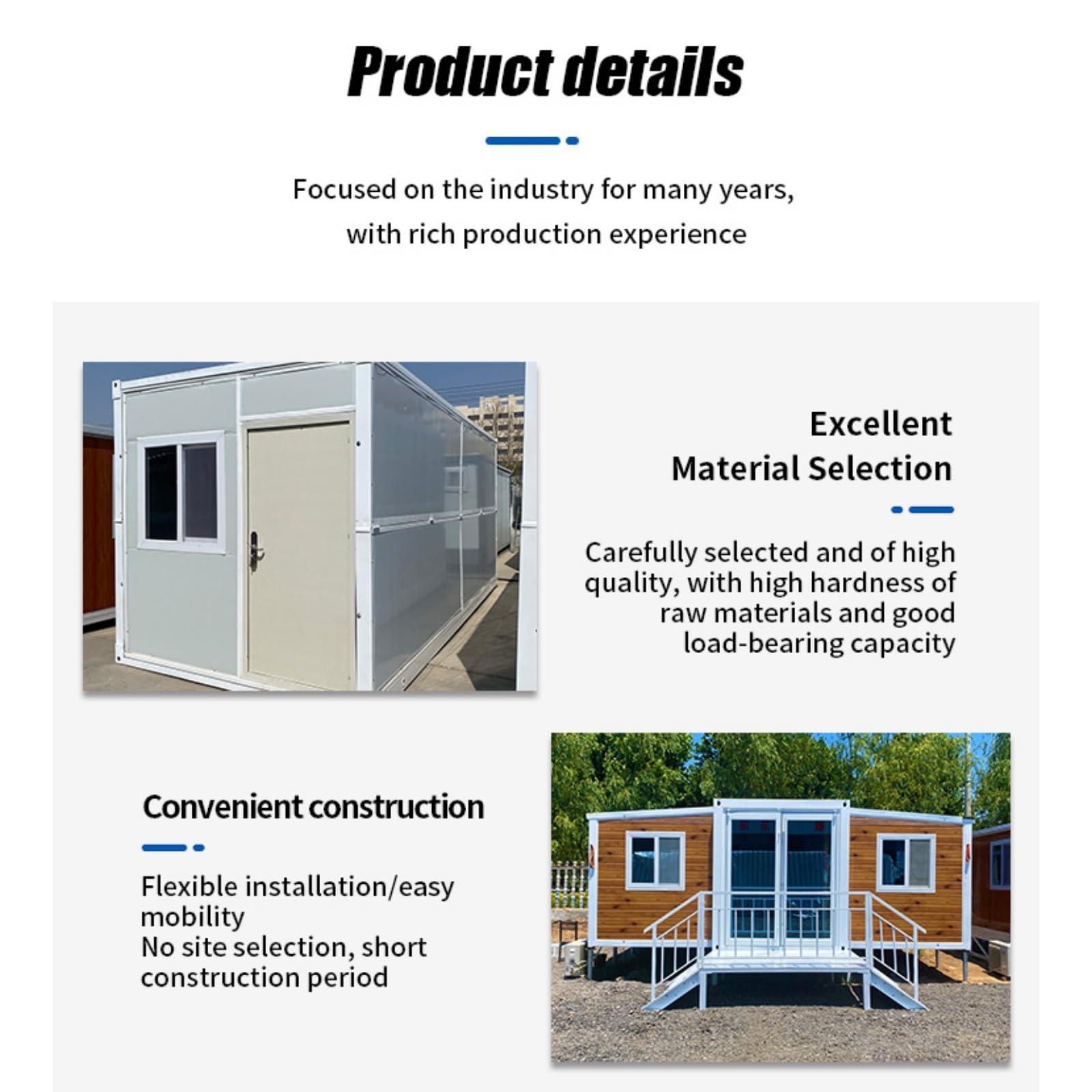 Expandable Container House–40ft Luxury Home with 3 Bedrooms, Kitchen, and Living Room, Ideal for Temporary Housing and Recreational Use