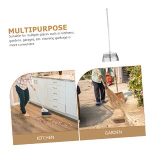 QUMIIRITY Stainless Steel Trash Shovel Kitchen Dustpan Kitchen Cleaning Floor Dustpan Upright Dustpan Handheld Scooper Industrial Dust Pan Jumbo Debris Pan Garage Dust Pan Garbage Can Silver