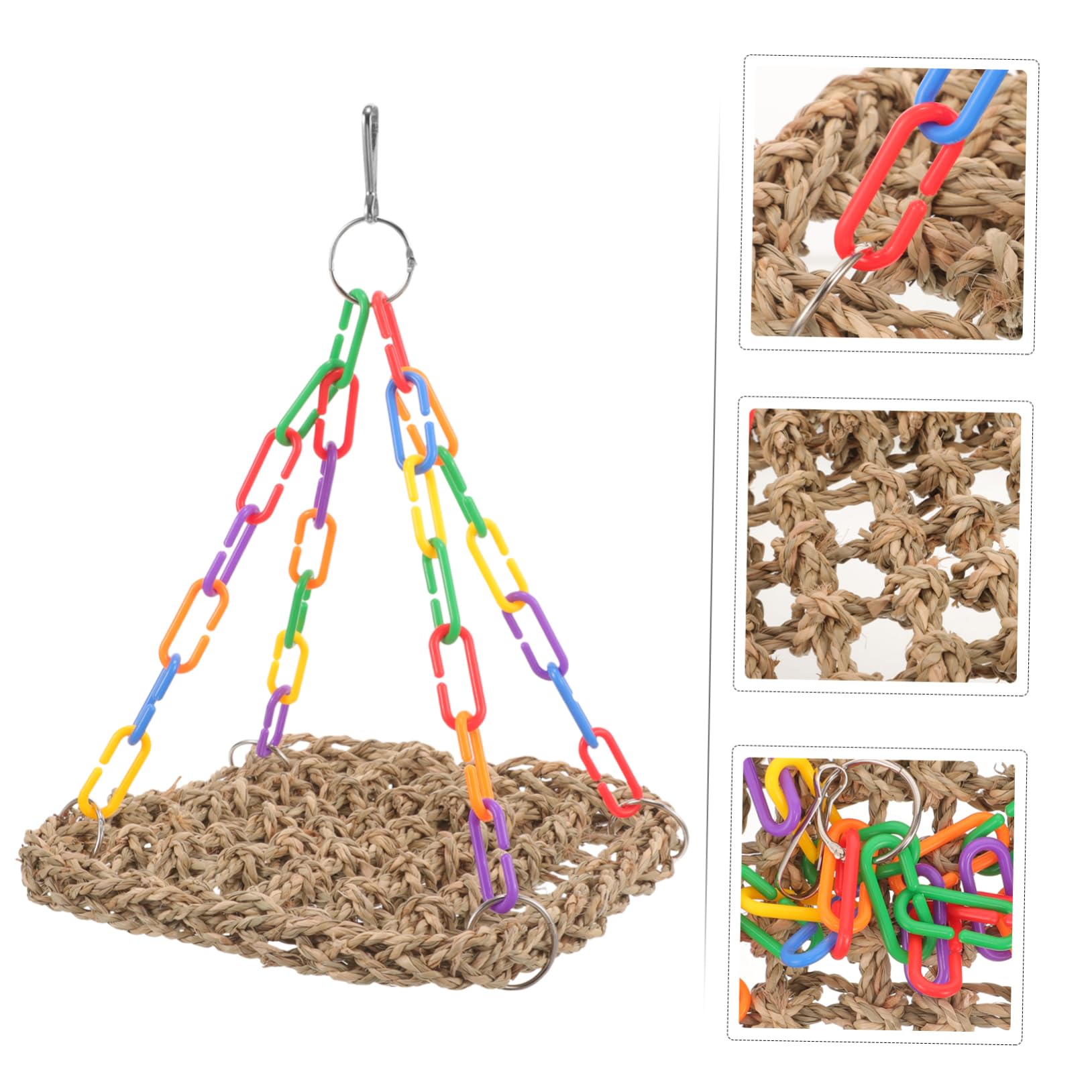 HANABASS Parrot Hammock Hammocks Parakeet Toys for Cage Bird Training Supplies Bird Swing Bird Hammock Toy Parakeets Swing Toy Parakeet Cage Hammock Parrot Perch Bird Cage Toys Zinc Alloy