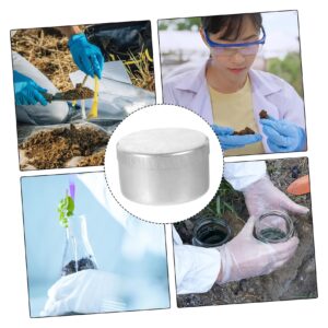 TOKIDNY 3pcs Boxes Weighing Box Sample Containers Soil Weighing Holders Weighing Jars Small Soil Holder Soil Collection Metal Jars Soil Sampling Jars Soil Containers Silver Aluminum