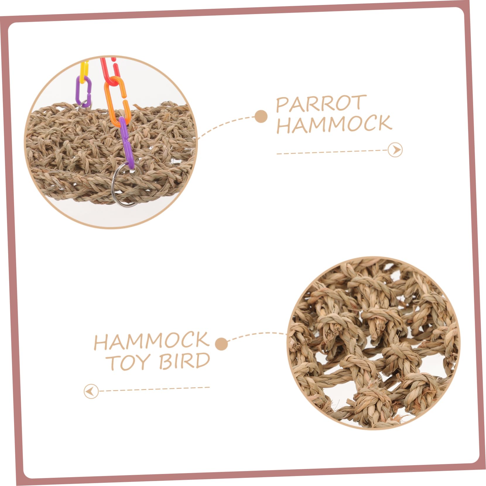 HANABASS Parrot Hammock Hammocks Parakeet Toys for Cage Bird Training Supplies Bird Swing Bird Hammock Toy Parakeets Swing Toy Parakeet Cage Hammock Parrot Perch Bird Cage Toys Zinc Alloy