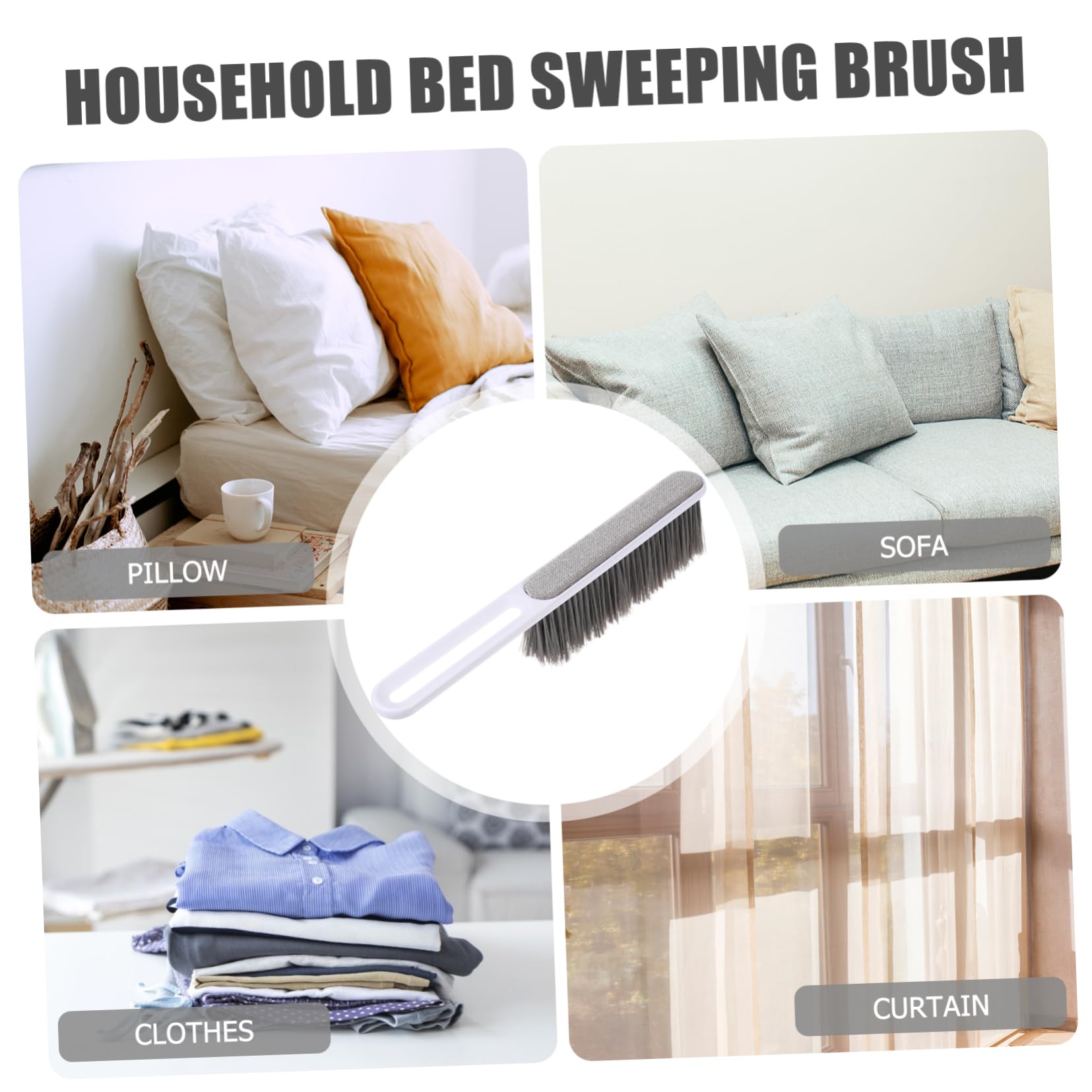 Outanaya 1pc Dust Brush Couch Sofa Cleaner Washing Dish Brush Bed Dusting Brush Dish Bowl Brush Car Cleaning Brush Household Cleaner Grout Cleaner Duster for Car Dustpan Brush White Abs