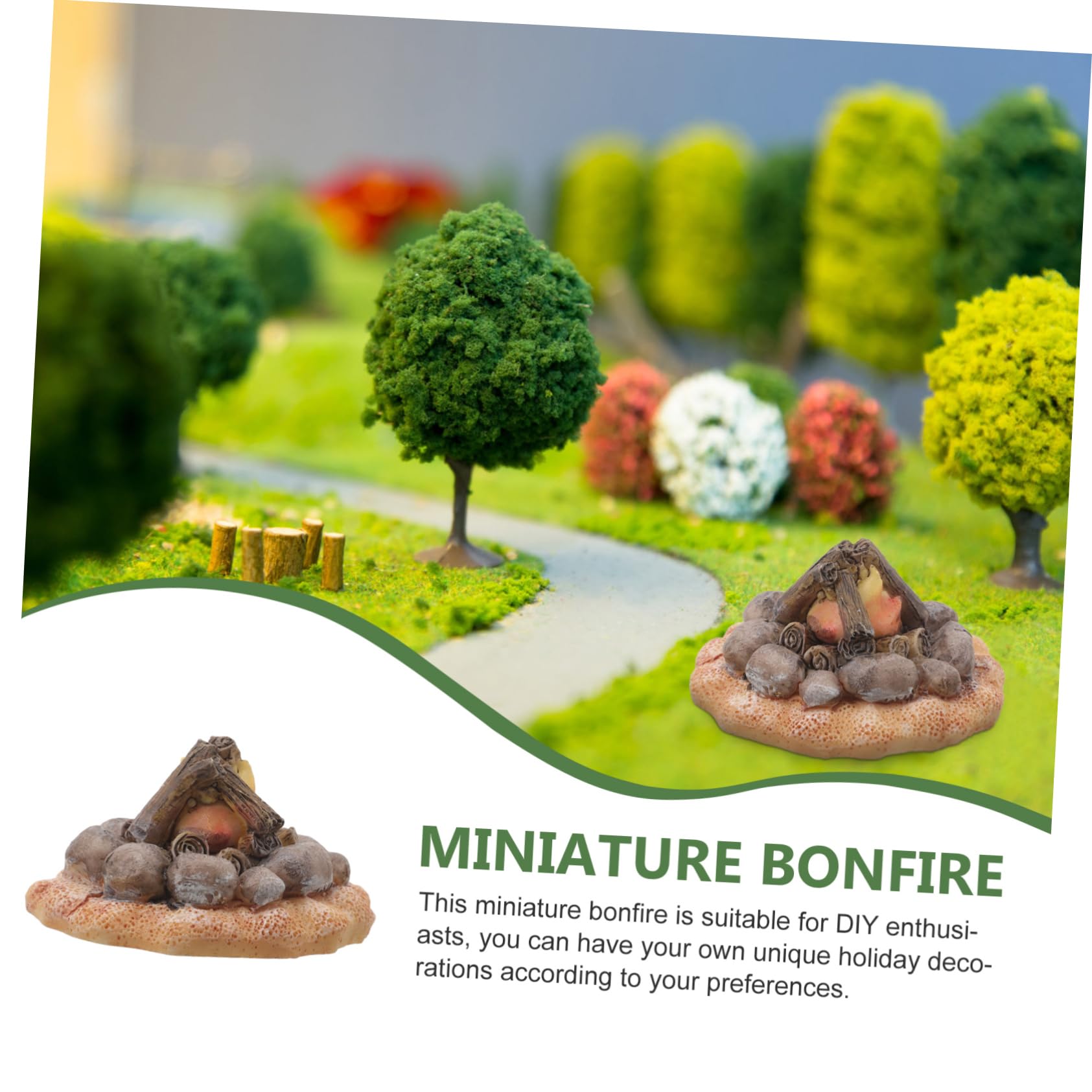 KONTONTY Synthetic Resin Campfire Ornament Fire Model Ornament Pit Pretend Campfire