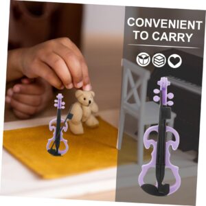 BESPORTBLE 10pcs Violin Ornaments Toy Musical Instrument Model Small House Violin Plastic Violin Model Decorative Violin Model Mini House Violin Mini Violin Adornment Violin Craft Purple Abs