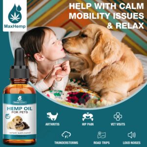 2 Packs -Pet Hemp Oil for Dogs and Cats - Anxiety, Stress Pain Holistic Inflammation Relief - for Joint Hip Аrthritis, Calming Oil Drop - Organic Pets Treats