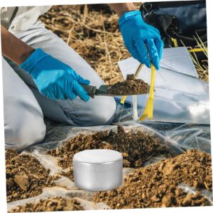 TOKIDNY 3pcs Boxes Weighing Box Sample Containers Soil Weighing Holders Weighing Jars Small Soil Holder Soil Collection Metal Jars Soil Sampling Jars Soil Containers Silver Aluminum