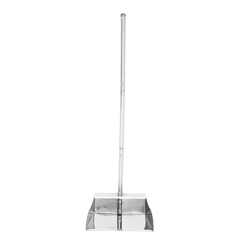 Zerodeko 3pcs Stainless Steel Trash Shovel Standing Pan Wide Dustpan Dust Pans with Long Handle Garbage Sweeper Stand up Dustpans Industrial Dust Pan Garbage Shovel Floor Dustpan Silver