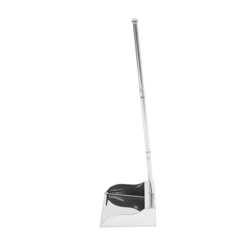 Zerodeko 3pcs Stainless Steel Trash Shovel Standing Pan Wide Dustpan Dust Pans with Long Handle Garbage Sweeper Stand up Dustpans Industrial Dust Pan Garbage Shovel Floor Dustpan Silver