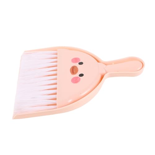 1 Set Mini Hand Broom Dustpan Pets Animal Waste Cleaning Tool Housekeeping Dust Pan Keyboard Broom Brush Small Cleaning Brush Table Crumb Sweeper Mini Handheld Broom Plastic Pink Mobestech